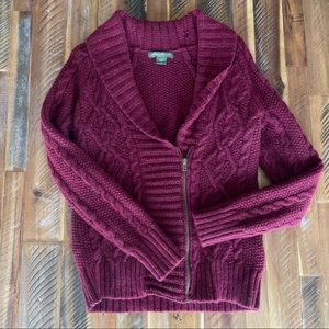 Maroon Eddie Bower Cardigan Sweater